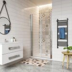 Aica porte de douche battante 90x197cm avec un receveur de douche 90x70cm