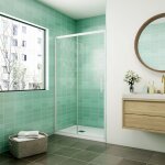 Aica porte de douche coulissante 100x190cm profil� blanc installation en niche