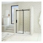 Aica sanitaire - aica porte de douche noire coulissante 140x200cm porte de douche coulissante noir en ... Aica sanitaire - aica porte de douche noire coulissante 140x200cm porte de douche coulissante noir en ...