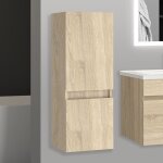 Aica sanitaire - 30(l)x30(p)x83(h)cm meuble salle de bain naturel meuble colonne salle de bain  suspendre ...