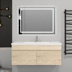 99(l)x45(w)x40cm(h)cm meuble salle de bain naturel 2 portes avec une vasque  suspendre - aica sanitaire ...