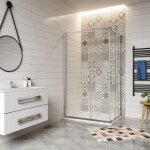 Aica cabine de douche coulissante 120x80x195cm avec un receveur de douche 120x80cm
