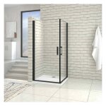 Aica sanitaire - aica cabine de douche noire 100x80cm porte de douche pivotante noir en 8mm verre anticalcaire ... Aica sanitaire - aica cabine de douche noire 100x80cm porte de douche pivotante noir en 8mm verre anticalcaire ...