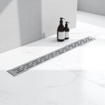 Aica sanitaire - aica caniveau de douche en acier inoxydable italien, siphon de drainage au sol en carrelage, ...