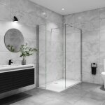 Aica sanitaire - aica paroi de douche � l'italienne 100x200cm avec une barre de fixation paroi de douche ...