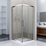 Aica sanitaire - porte de douche 120x70x187cm aica porte coulissante cabine de douche accs d'angle verre ...
