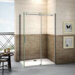 Porte de douche 120x90x195cm porte de douche coulissante cabine de douche en verre anticalcaire