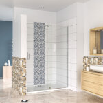 Aica porte de douche coulissante 120x190cm en 8mm verre anticalcaire installation en niche Aica porte de douche coulissante 120x190cm en 8mm verre anticalcaire installation en niche