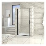 Aica sanitaire - aica porte de douche noire 100x200cm porte de douche pivotante noir en 8mm verre anticalcaire ...