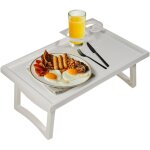 Aidapt vm938g table plateau de lit pliante avec supports d'accessoires