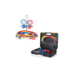 Aide mécanicien climatisation 2 voies r134a r22 r12 r502 jeu de jauges + manomètre de caisse - melko Aide mécanicien climatisation 2 voies r134a r22 r12 r502 jeu de jauges + manomètre de caisse - melko