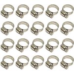 Aiducho - 20 pi�ces collier de serrage tuyau, collier de serrage tuyau r�glable 12 - 20mm, 304 collier ...