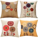 Aiducho lot de 4 housses de coussin en coton et coton motif plantes tropicales 45 x 45 cm
