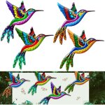 Aiducho - 4 pi�ces decoration murale metal, d�co murale colibri, d�coration murale en fer forg� colibri, ...