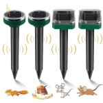 Detaupeur solaire 4pcs anti taupe ultrason repulsif serpent chasse taupes eliminer prise ultrason souris ...