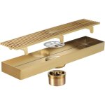 Aiperq - drain de douche 300x68mm siphon de sol or bross caniveau de douche 304 acier inoxydable anti ...