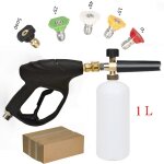 Aiperq - pistola de can de espuma de alta presin, botella dispensadora de jabn con lanza rpida de ...