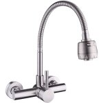 Aiperq - robinet de cuisine mitigeur mural 304 acier inoxydable vier rotatif  360 robinet evier avec ...