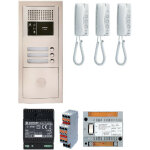Pack audio gtba3e avec 3 boutons et 3 postes gt1d pr�programm�s, platinede rue encastr�e aiphone