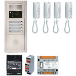 Pack audio gtba4e avec 4 boutons et 4 postes gt1d pr�programm�s, platine de rue encastr�e aiphone