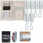 Pack audio gtba6e avec 6 boutons et 6 postes gt1d pr�programm�s, platine, de rue encastr�e aiphone