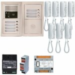 Pack audio gtba7e avec 7 boutons et 7 postes gt1d pr�programm�s, platine de rue encastr�e aiphone