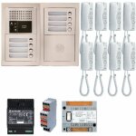 Pack audio gtba8e avec 8 boutons et 8 postes gt1d pr�programm�s, platine de rue encastr�e aiphone