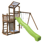Aire de jeux 2 tours avec toboggan funny swing & climbing 150