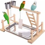 Aire de jeux jouet pour oiseaux terrain de jeu pour perroquet accessoire de cage pour cacato�s avec mangeoires ...