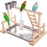 Aire de jeux jouet pour oiseaux terrain de jeu pour perroquet accessoire de cage pour cacato�s avec mangeoires ...