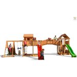 Aire de jeux maxi set spider land avec pont, cabane, 2 chelles, 2 toboggans, 2 murs d'escalade, mur ...