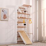 Aire de jeux multifonctions 6 en 1 avec espaliers, toboggan, balan�oire, portique, zone de traction, ...