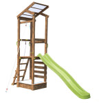 Aire de jeux avec toboggan et mur d'escalade happy rope 120