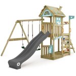 Wickey - aire de jeux portique bois farmflyer tois avec balançoire et toboggan maison enfant exterieur ... Wickey - aire de jeux portique bois farmflyer tois avec balançoire et toboggan maison enfant exterieur ...