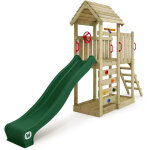 Aire de jeux portique bois joyflyer avec toboggan maison enfant exterieur avec bac  sable, chelle d'escalade ...
