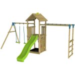 Aire de jeux tamarin skywood pont de singe - balan�oire - toboggan - bois fsc�