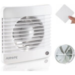 Airope - silenta - timer 100 mm , ventilateur, vmc, extracteur d'air avec clapet anti - retour + moustiquaire ...