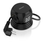 Aisens bloc multiprises de table multifonctionnel de avec 3 prises + 2xusb - c, 2xusb - a, 1. 4m, noir ...