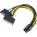 Adaptateur akasa alimentation [2x alimentation sata mle 15 ples - 1x pcie mle 6 ples] 0. 15 m noir, ...