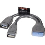 Cble usb usb 3. 2 gen1 (usb 3. 0) en - tte de broche 19 ples, usb - a femelle 0. 15 m noir contacts ...