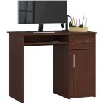 Akord - bureau d'ordinateur pin wengé 90 cm 1 porte 1 tiroir façade wengé 3 étagères 90x50x74 cm Akord - bureau d'ordinateur pin wengé 90 cm 1 porte 1 tiroir façade wengé 3 étagères 90x50x74 cm