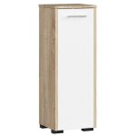 Akord - colonne salle de bains fin ch�ne sonoma 30 cm 1 porte fa�ade blanche 2 �tag�res 30x30x85 cm