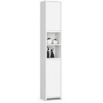Akord - colonne salle de bains uni blanche 32 cm 2 portes fa�ade blanche 4 �tag�res 32x28x180 cm