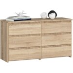 Akord - petite commode cl100 chne sonoma 100 cm 6 tiroirs faade chne sonoma 100x35x57 cm