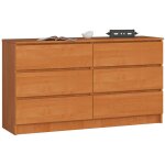 Akord - commode k140 aulne 138 cm 6 tiroirs fa�ade aulne 138x40x77 cm