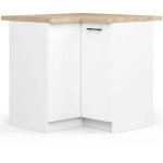 Armoires de cuisine basse akord s90 d'angle oliwia blanc 90 cm 2 portes faade blanche 2 tagres 90x46x85 ...