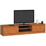 Akord - meuble tv pour salon aulne 160 cm 2 portes faade aulne 2 tagres 160x40x33 cm
