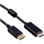 C�ble de raccordement akyga fiche m�le displayport, fiche m�le hdmi - a 1. 8 m noir ak - av - 05 c�ble ...
