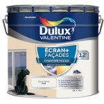 Dulux valentine - peinture fa�ade ecran + chantier facile - direct sans sous - couche - mat blanc 10 ...