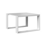 Hucoco - alada - table basse carr�e style industriel - 67x67x40 cm - table � caf� blanc mat